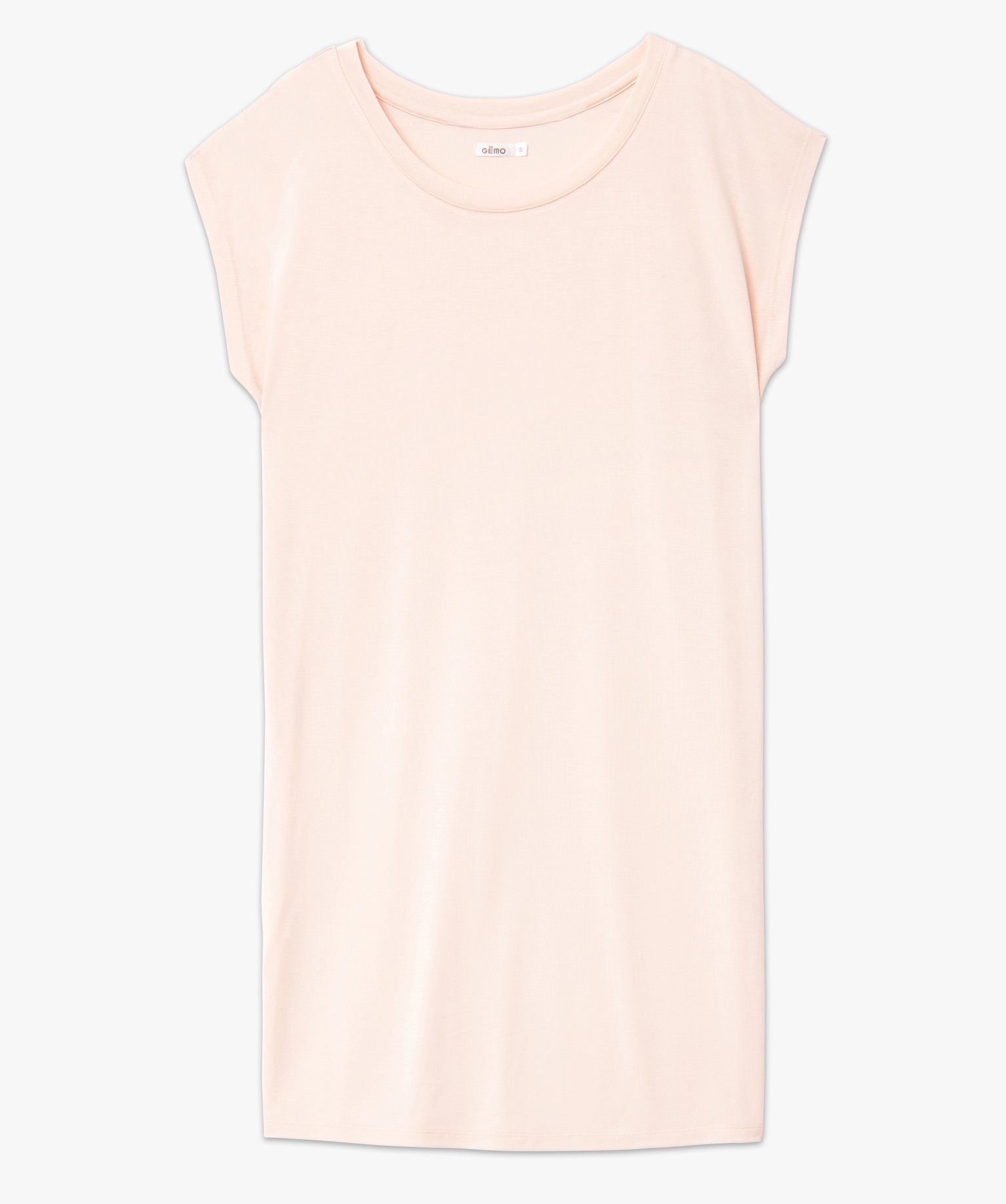 Chemise de nuit femme coupe oversize à manches courtes beige | GEMO
