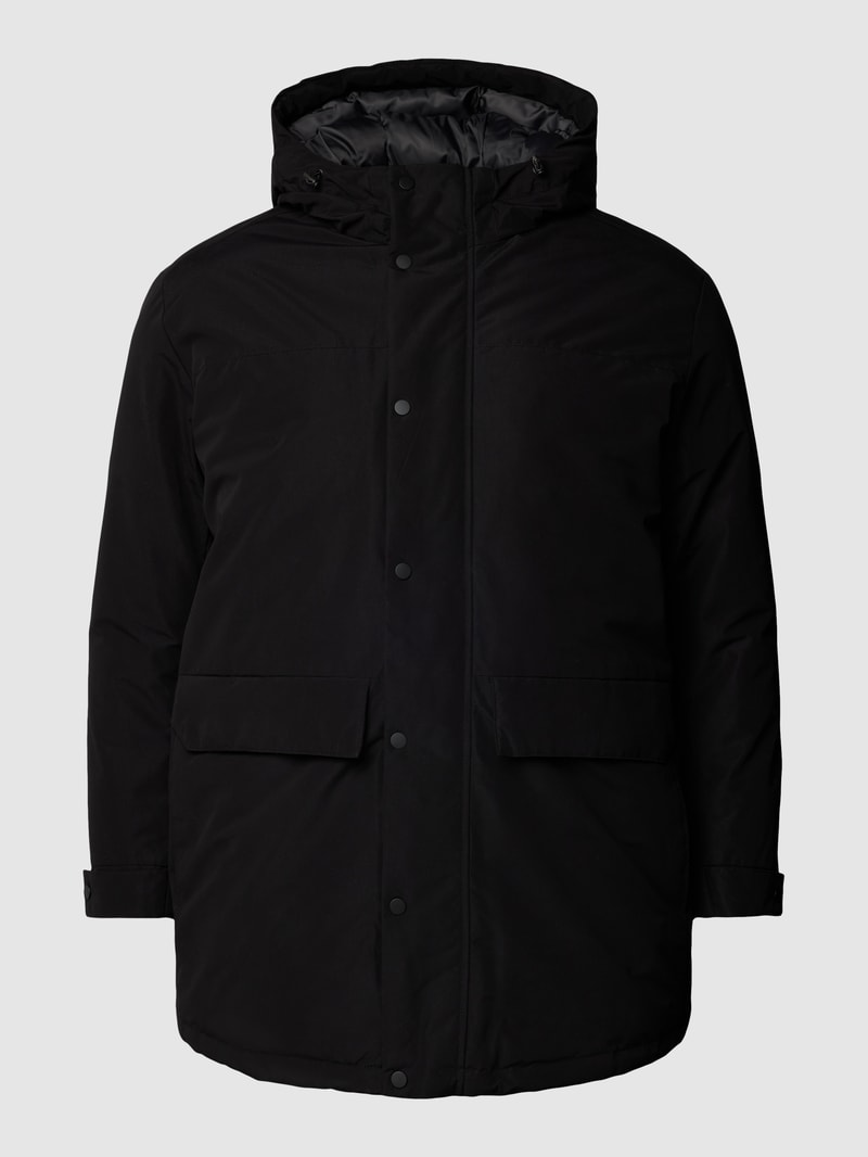 PLUS SIZE Parka mit Ärmelriegeln Modell 'CHAMP' in schwarz