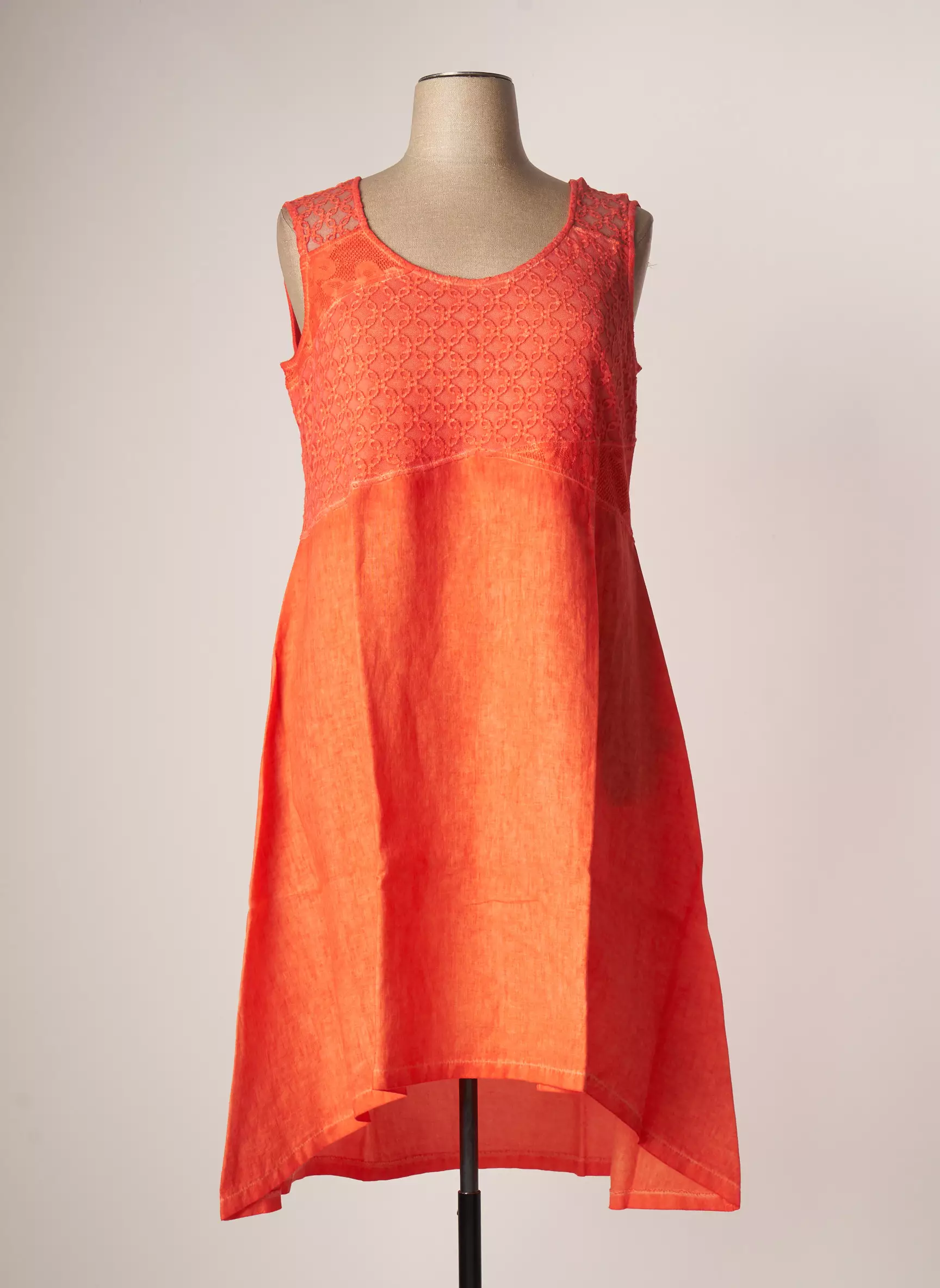 Maloka Robes Mi Longues Femme couleur orange