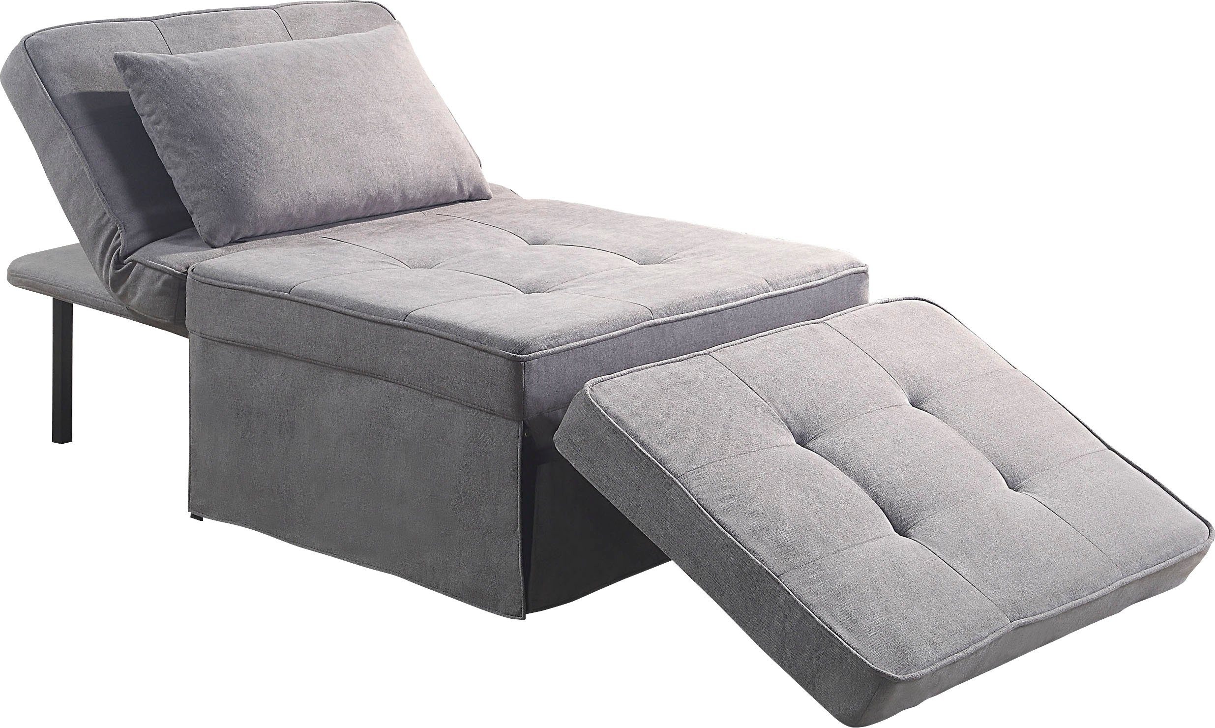 ATLANTIC home collection Schlafsofa Finn, wandelbar zum Loungesessel, Relaxliege und Gästebett, inkl. Kissen