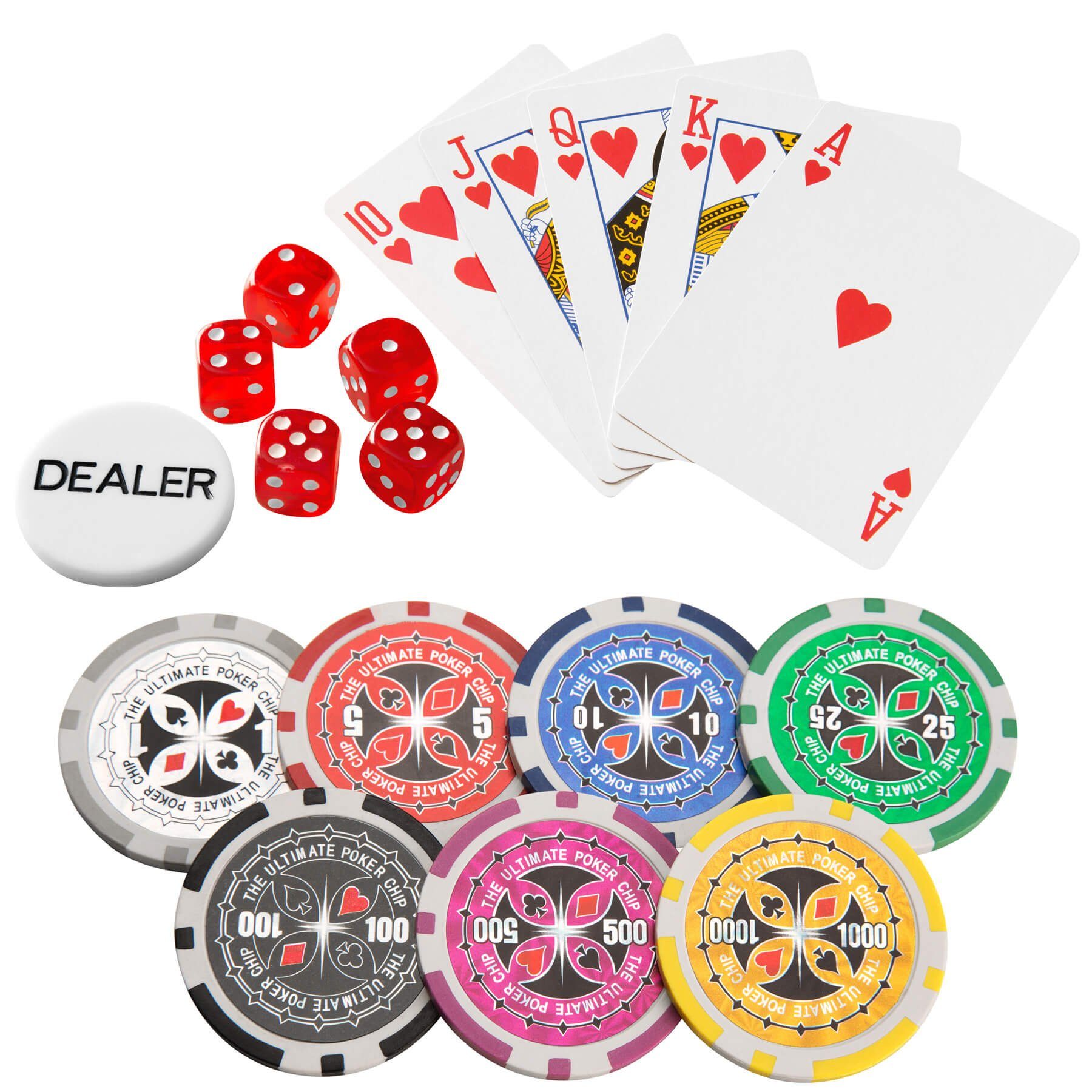 tectake Spiel, Pokerset inkl. Aluminiumkoffer