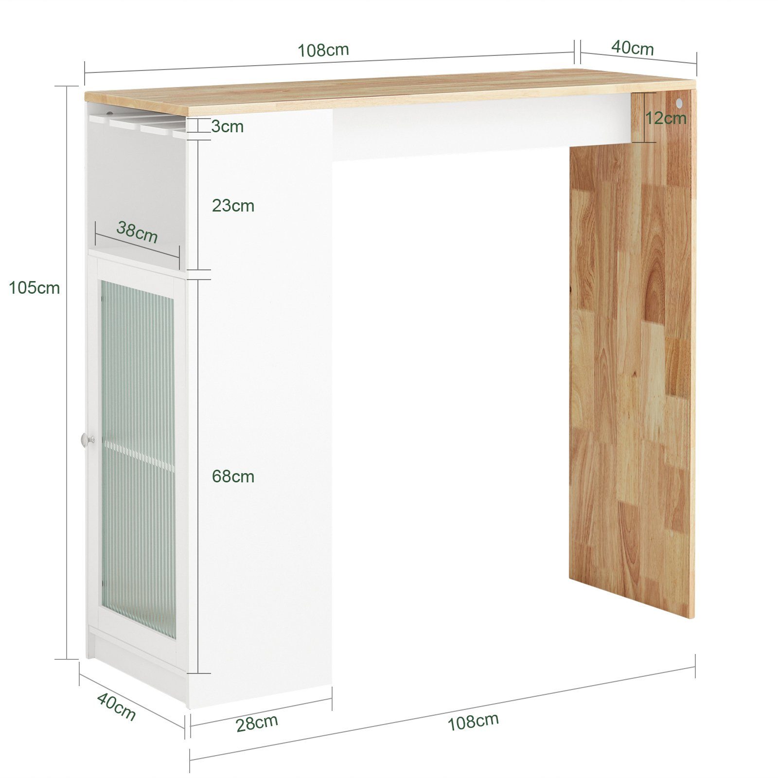 SoBuy Bartisch FWT99, Esstisch Balkontisch Küchentisch Bistrotisch Stehtisch Bartresen