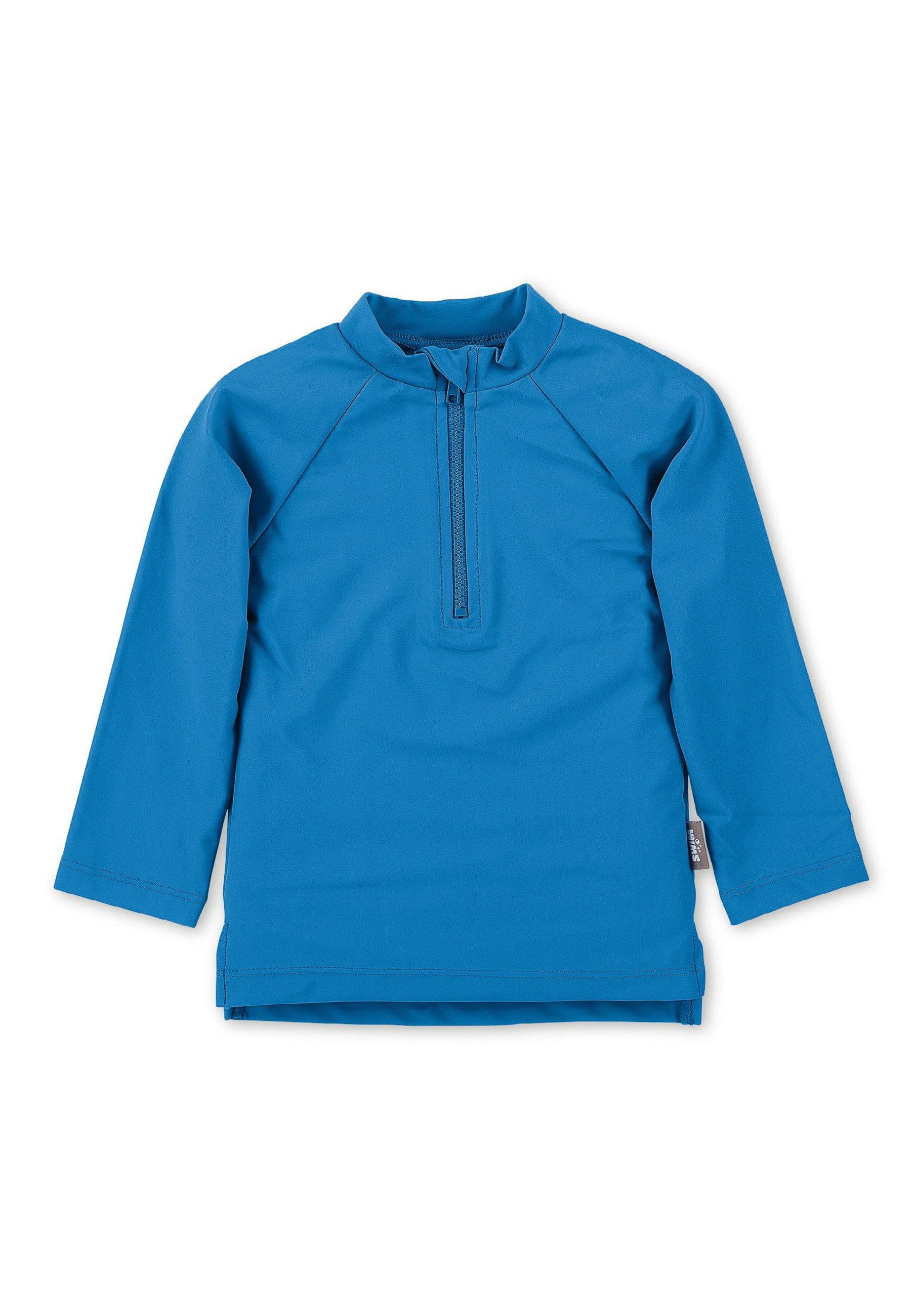 Langarm-Schwimmshirt uni in Blau, Marine, Magenta