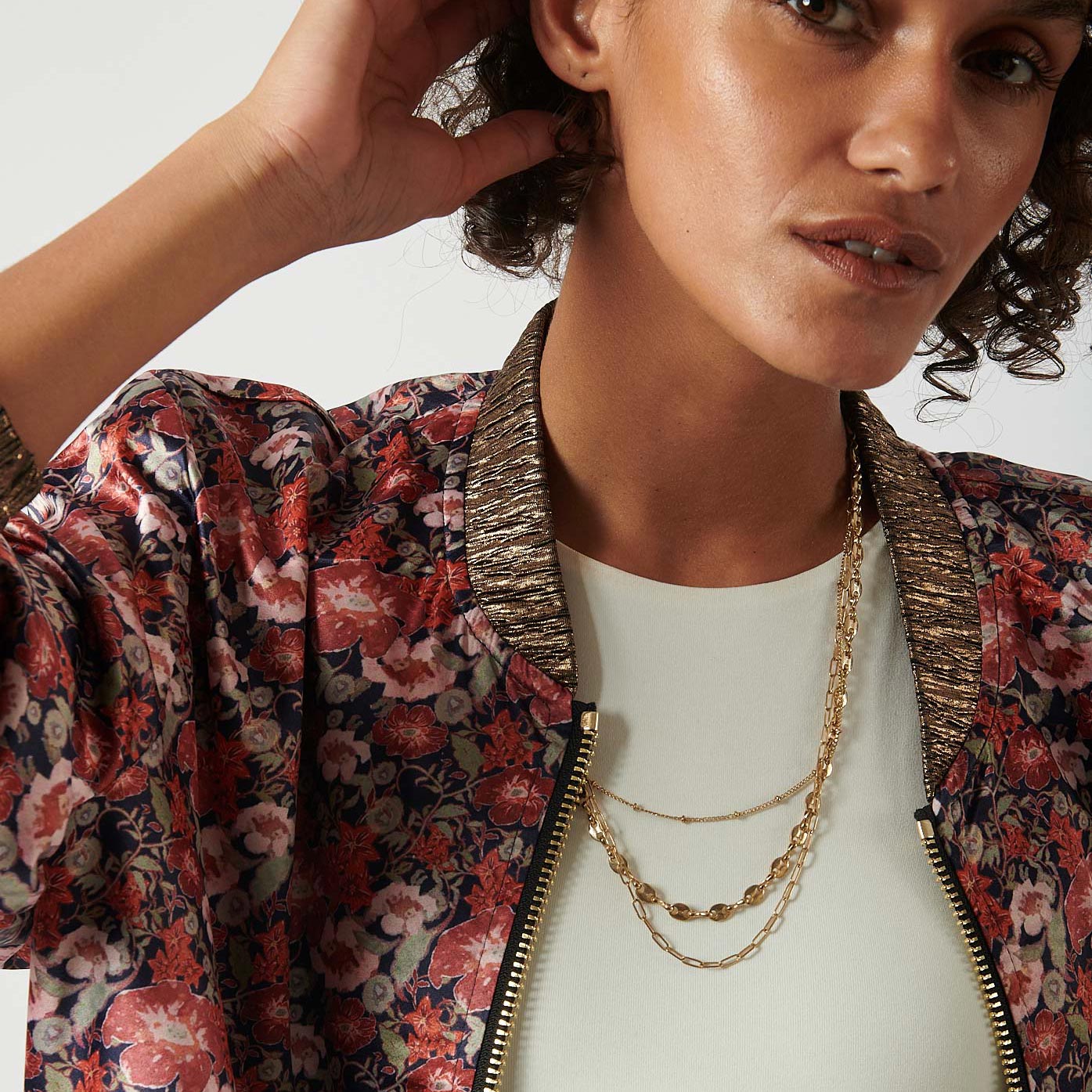 PILE   Veste fleurie femme