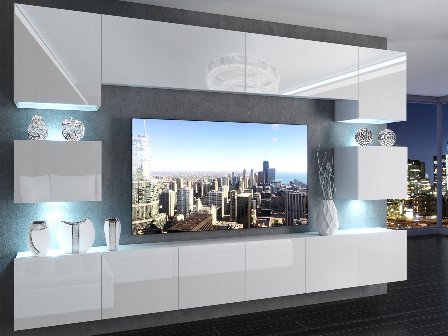 Unique Home Wohnwand Wohnwand UNIQUE 3 mit LED Beleuchtung