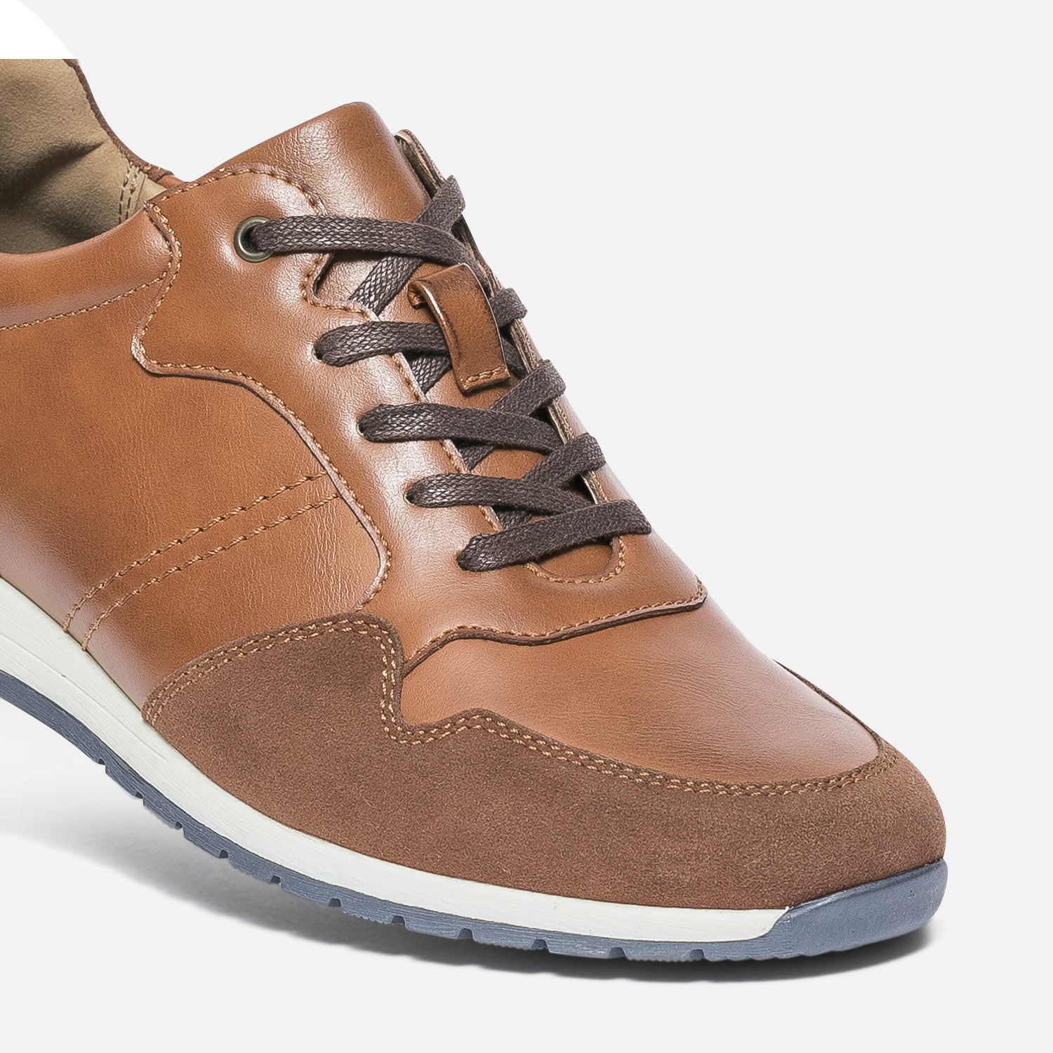 Tennis cognac et marine bi matière