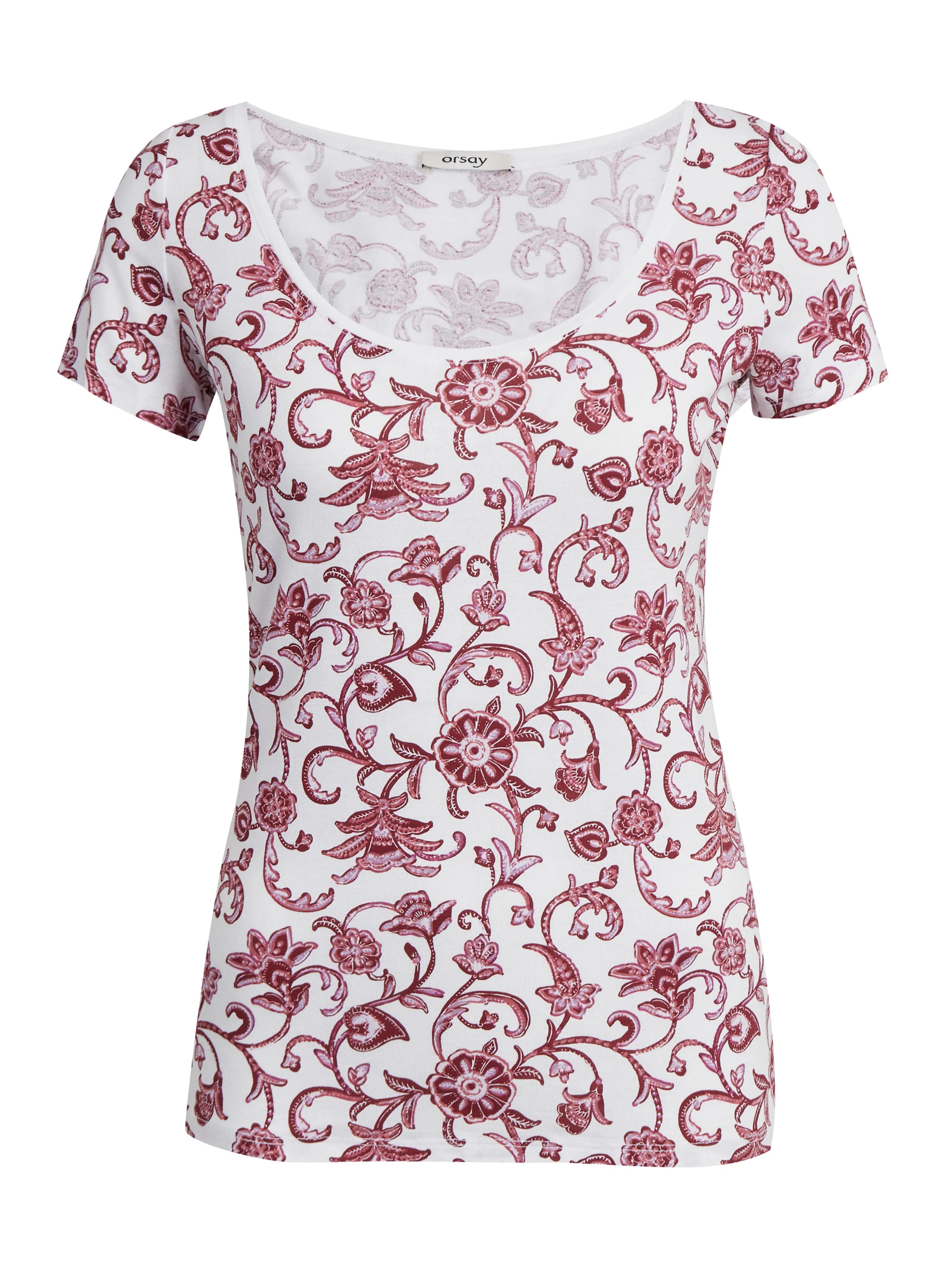 Wein-weiß gemustertes T-Shirt ORSAY