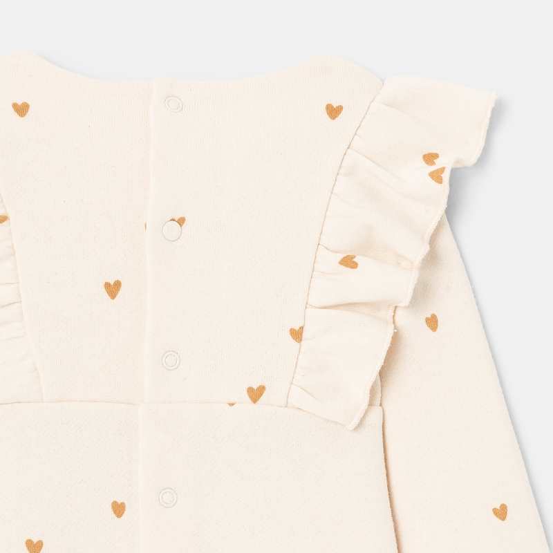 Robe en molleton à manches volantées rose bébé fille Absorba