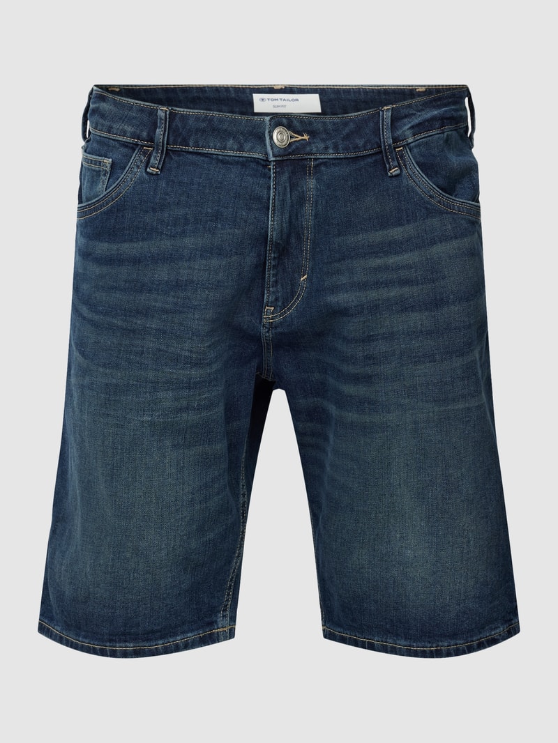 PLUS SIZE Jeansshorts im 5-Pocket Design in marineblau meliert