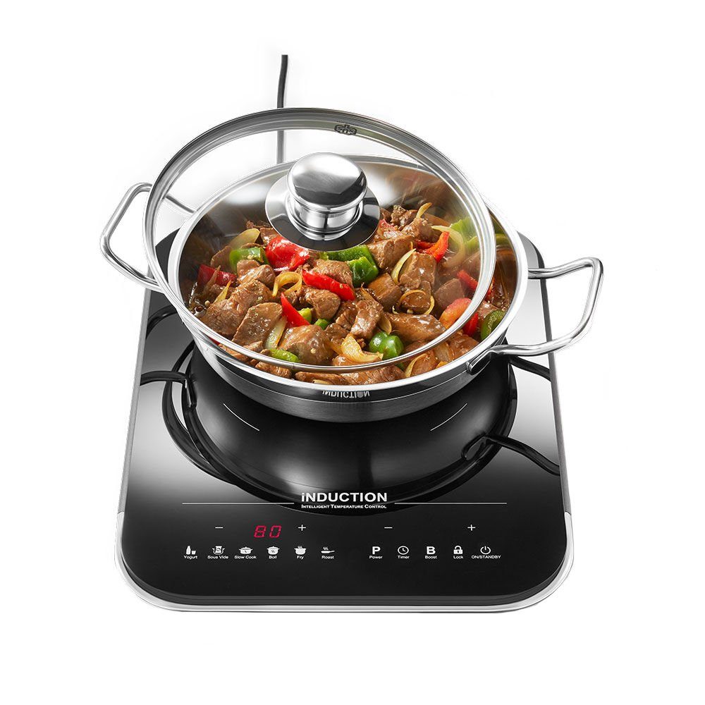 Hagen Grote Einzelkochplatte Intelligente Induktionskochplatte für temperaturgenaues Kochen