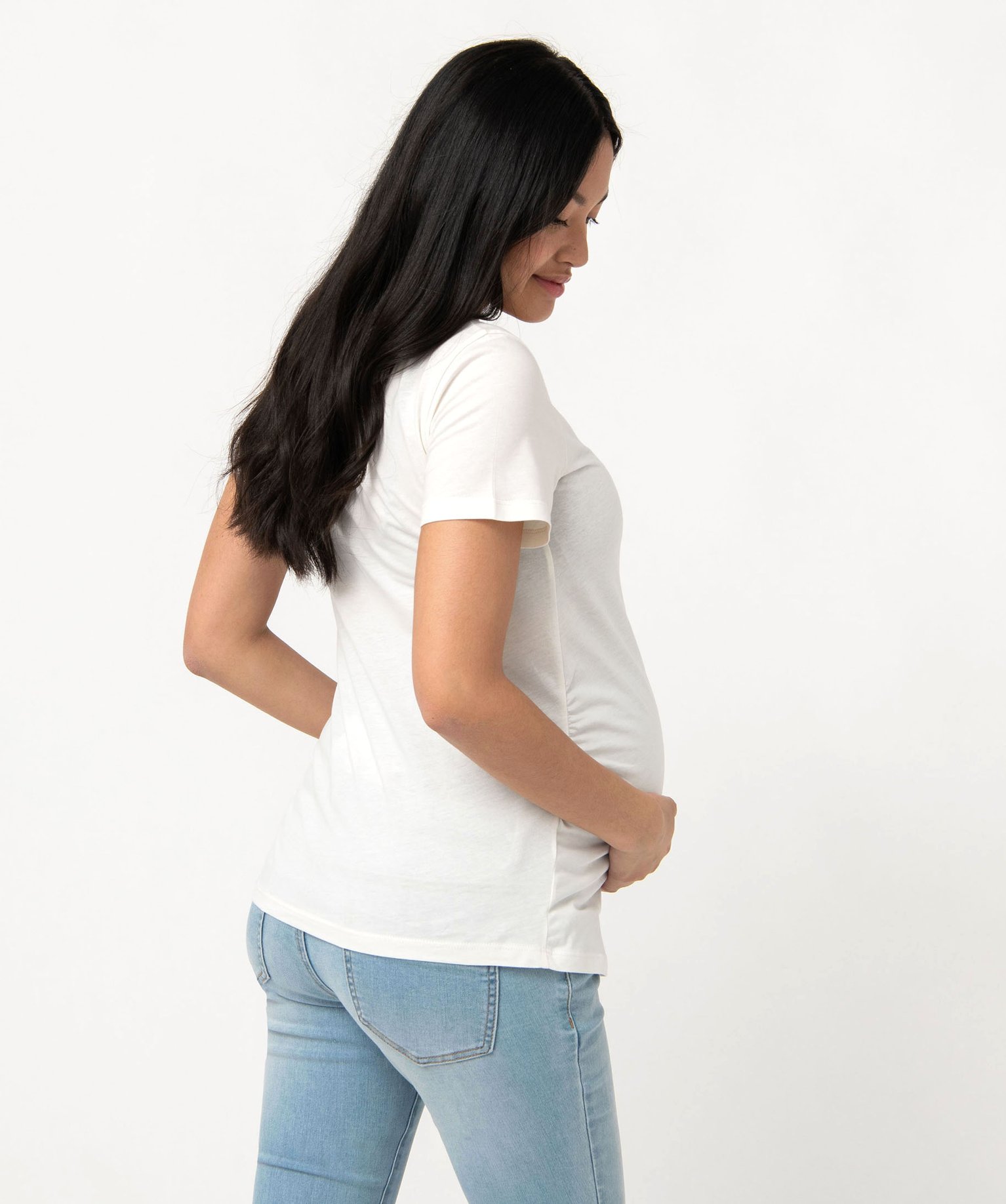 Tee-shirt de grossesse à manches courtes en coton imprime | GEMO