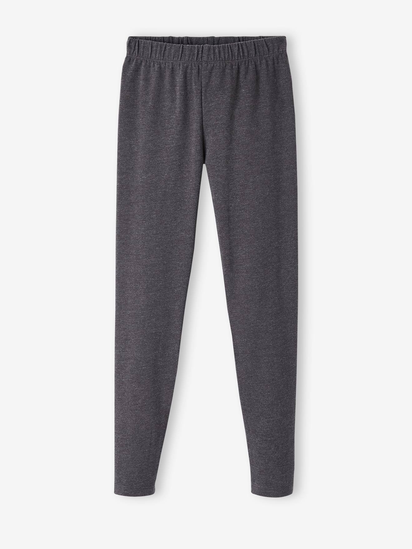 Vertbaudet 2er-Pack Leggings für Mädchen BASIC Oeko-Tex - schwarz+grau meliert