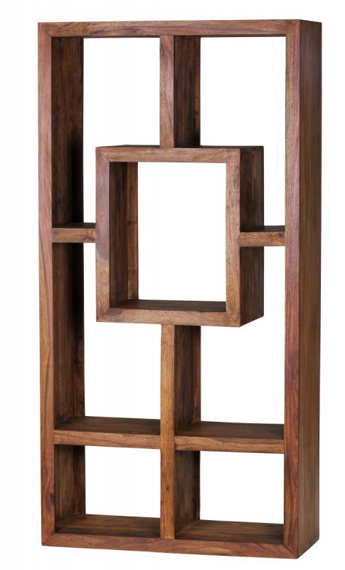 Wohnling Design Massives Bücherregal Sheesham 180 x 90 x 35 cm Massivholz