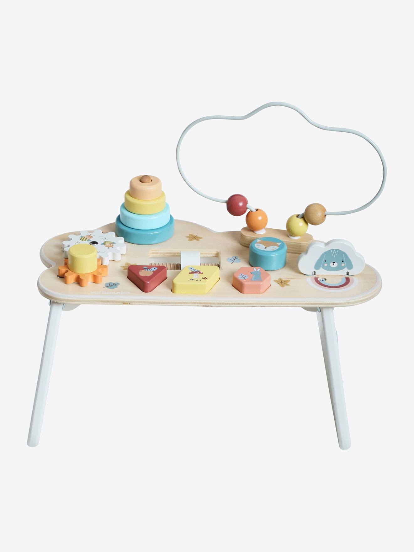 Table basse d'activités Nuage Les amis de la Forêt en bois FSC® blanc