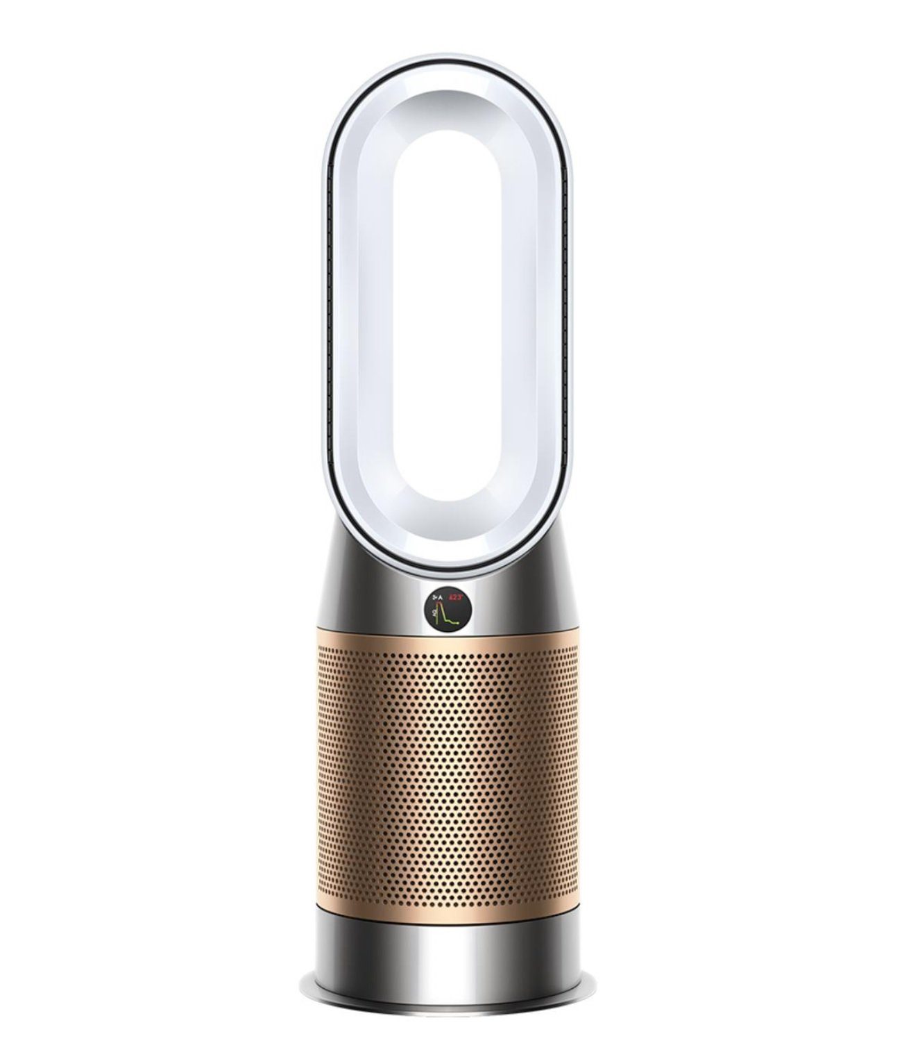 DYSON Kombigerät Luftreiniger, Ventilator und Heizlüfter HP09 Purifier Hot+Cool 3in1 gold, Ventilator Luftreiniger Heizlüfter, für 50 m² Räume, leise Schlafzimmer geeignet, Allergiker Raucherzimmer Luftfilter 99,5%