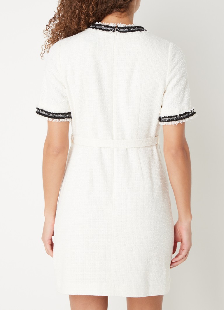 Rochie scurtă Charlie de la LKBennett, efect tweed, cu curea.