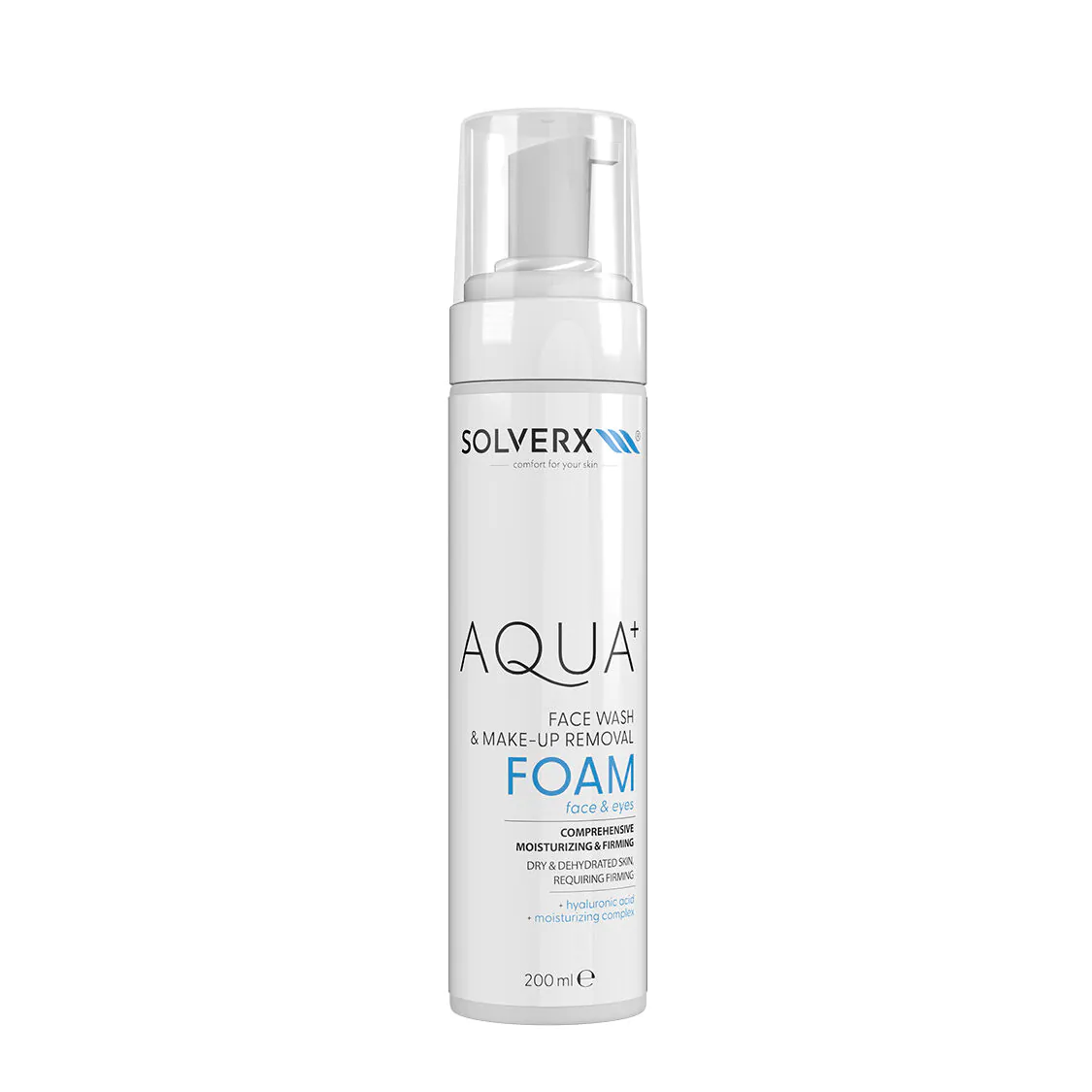 Solverx Aqua+ ansigtsrensende og makeupfjerningsskum