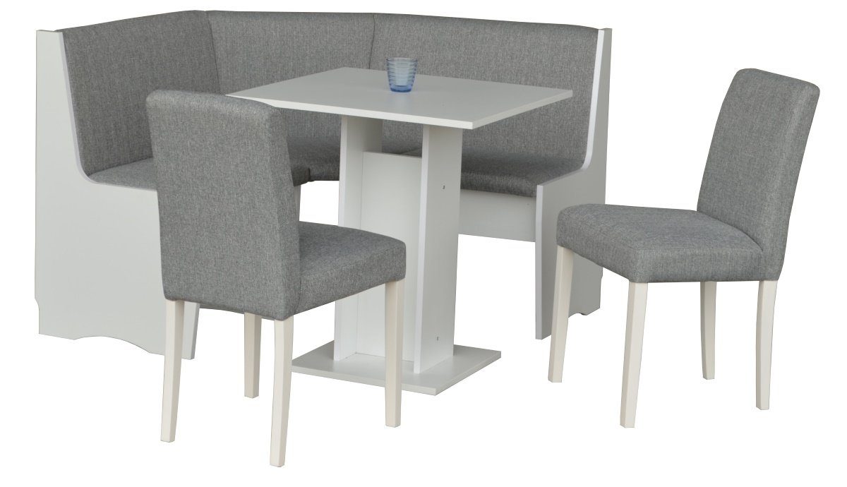 bv-vertrieb Eckbankgruppe Eckbankgruppe weiss Eckbank (4190), (4-tlg)