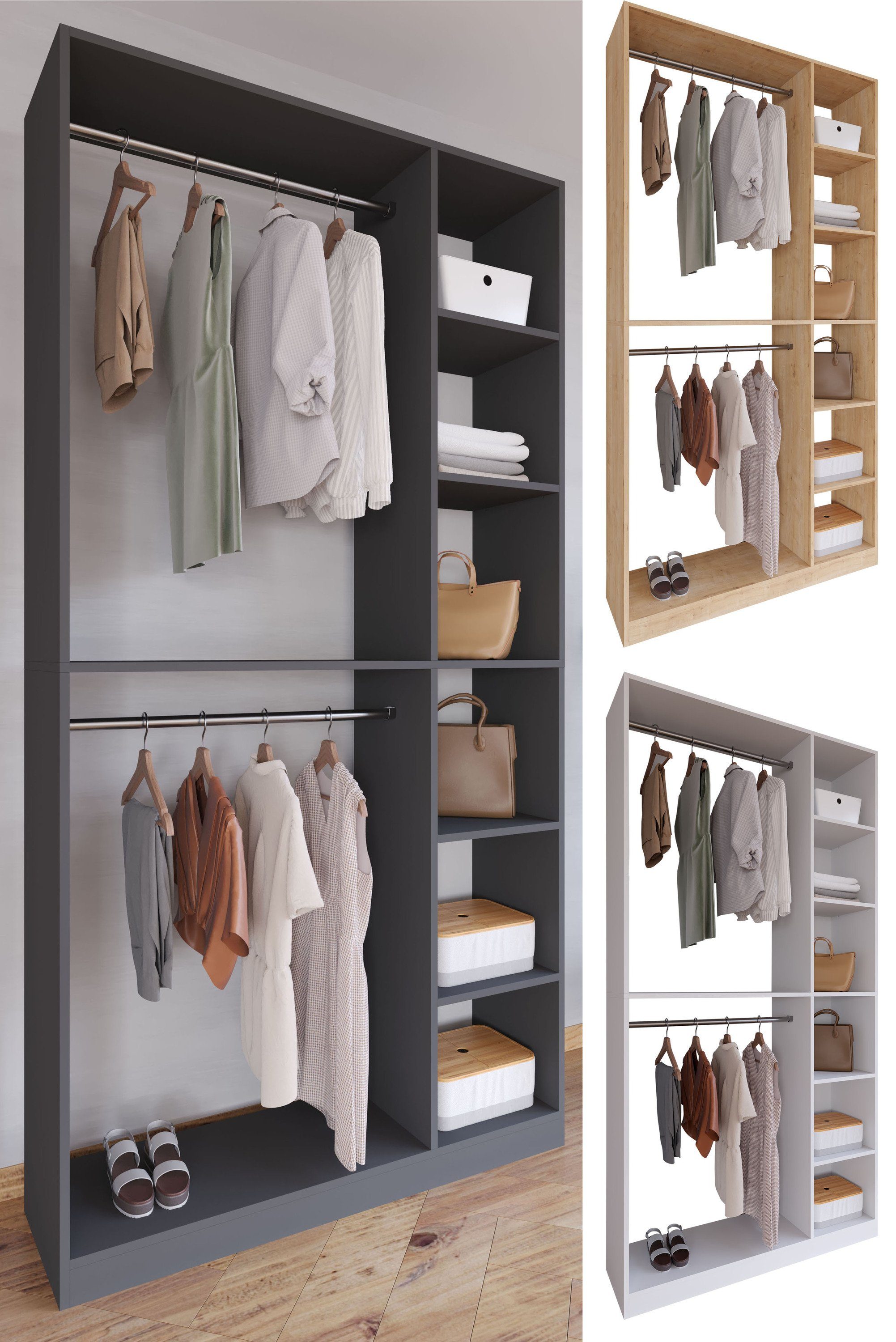 VCM Kleiderschrank Offener begehbarer Kleiderschrank Regal Palosa XL (1-St)