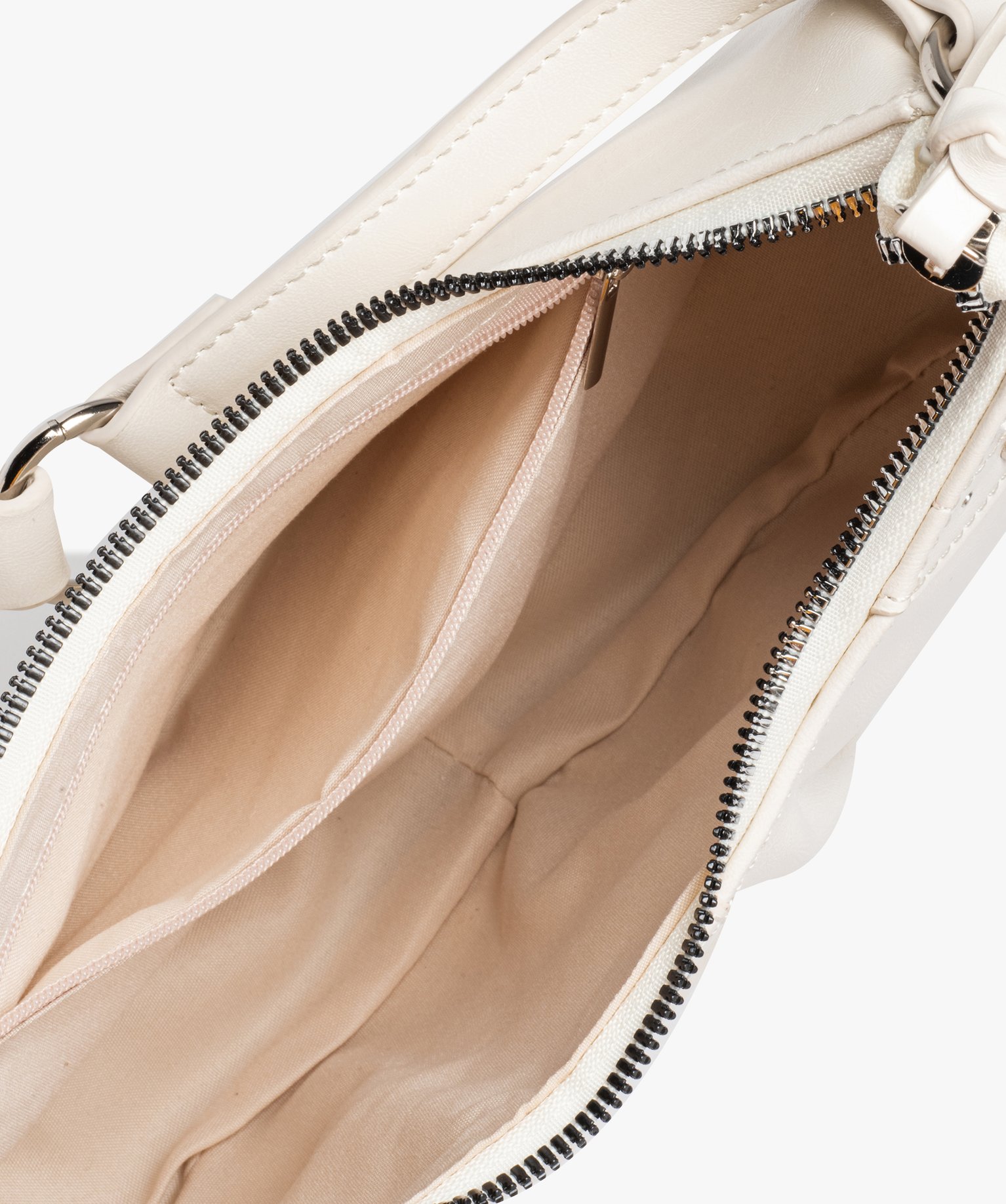 Sac besace femme demi-lune look rock ecru | GEMO