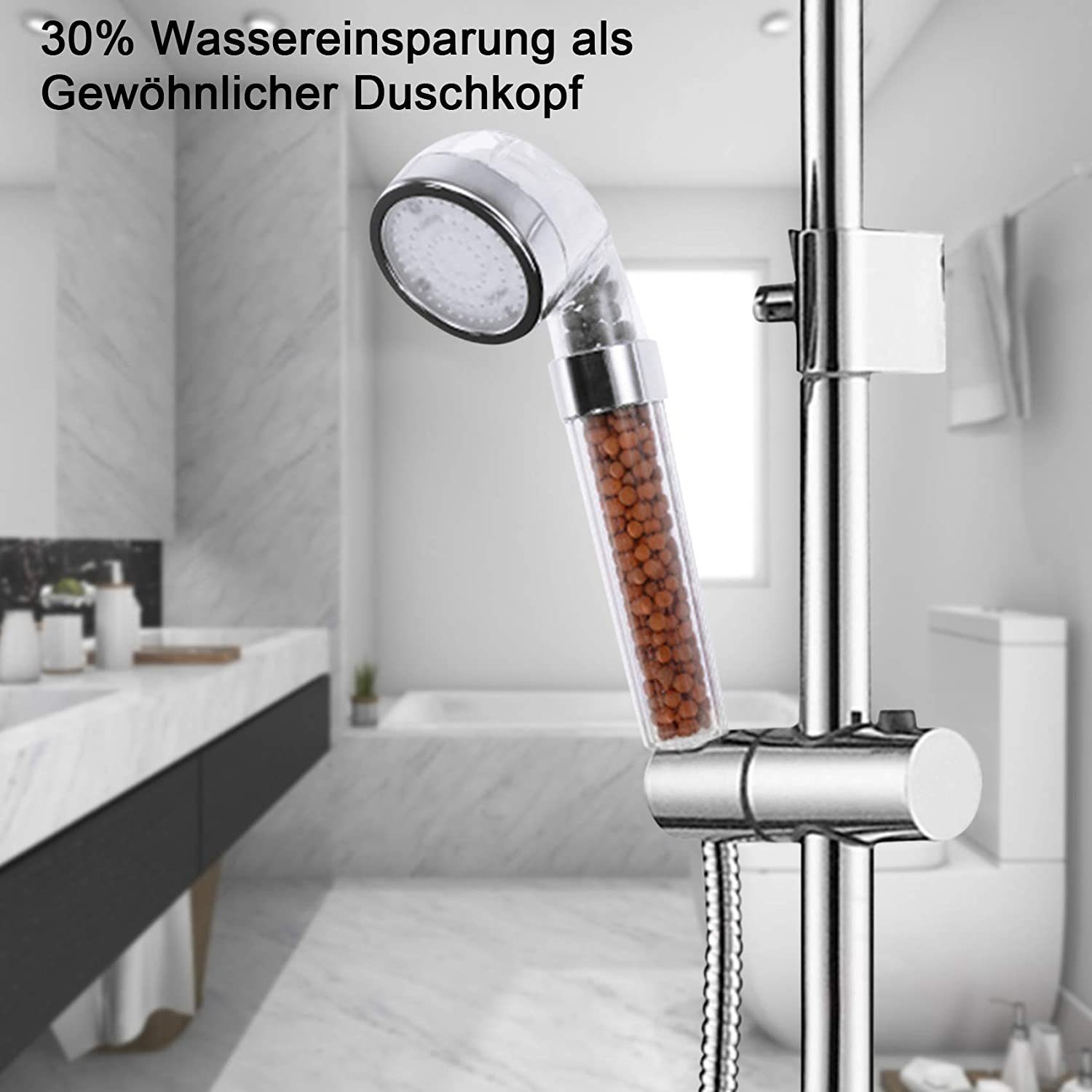 Kpaloft Handbrause, LED Filterbrause 7 Lichtfarben, Wassersparend Hochdruck