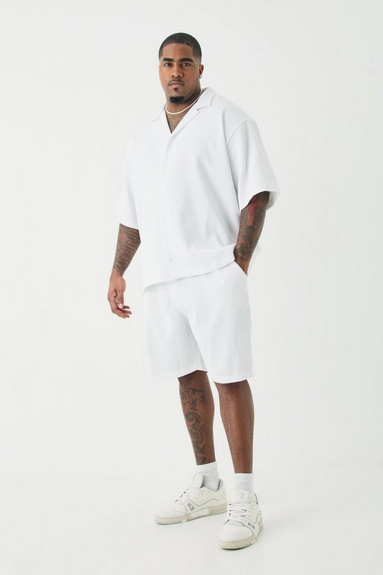 Plus kurzärmliges Hemd & Shorts