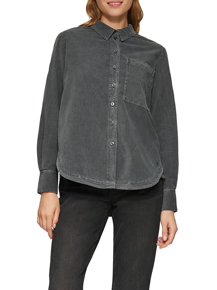 comma Jeans-Hemd in Anthrazit günstig kaufen