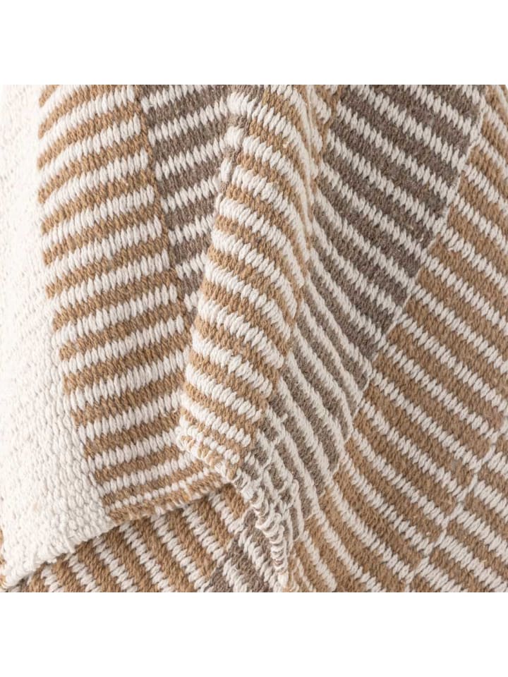 Bloomingville Decke ISNEL Natur Braun Gestreift 160x130 cm günstig kaufen onesize