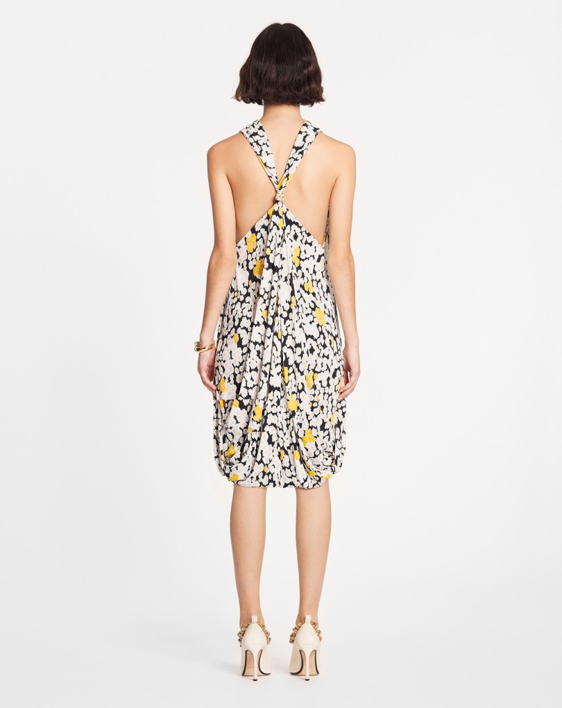 ROBE COURTE DRAPÉE IMPRIMÉE
