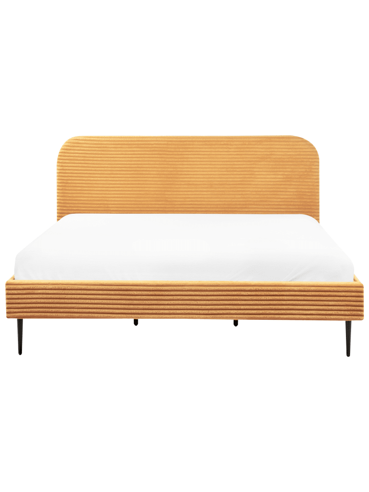 Beliani Doppelbett FLAYAT in Orange/Schwarz - (W) 193 x (H) 109 x (L) 215 cm günstig kaufen onesize