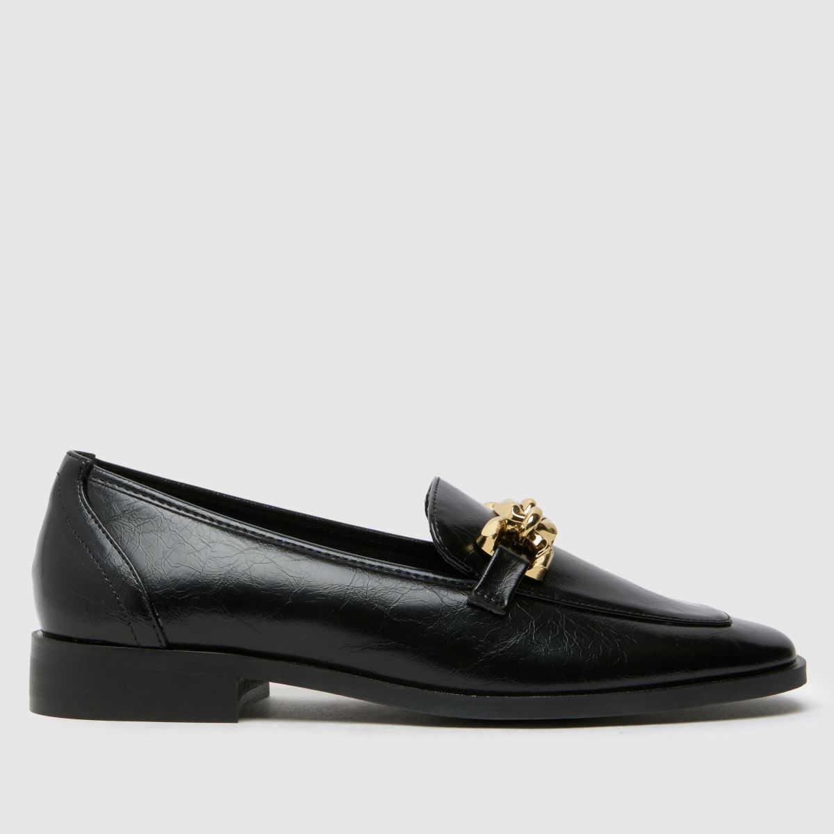 Schuh Lonnie láncos mokaszin lapos cipő fekete színben