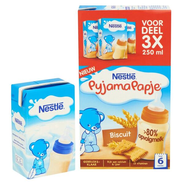Nestlé 6 M Biscuit Pyjamapapje 3 x 250 ml