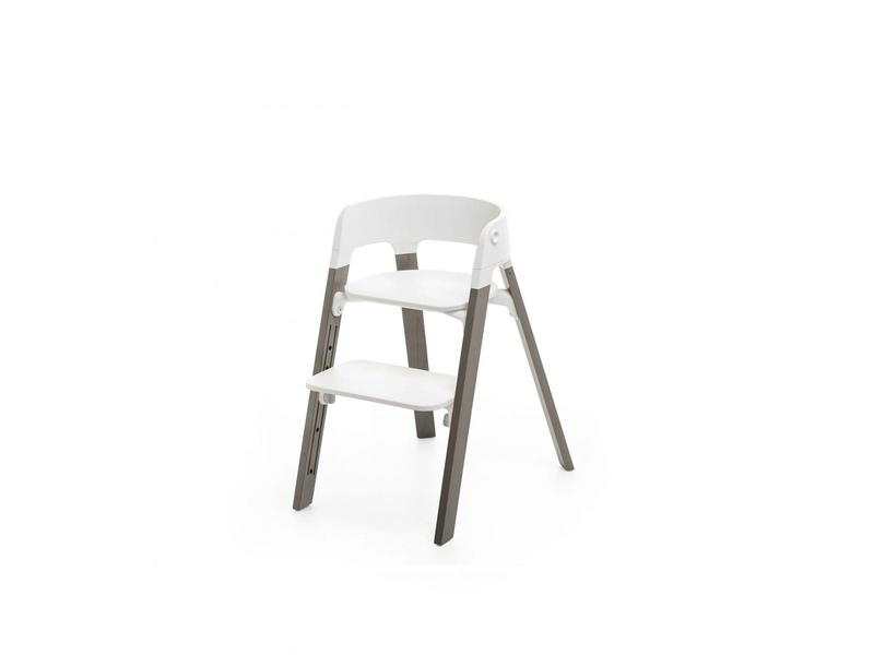 Chaise haute Stokke® Steps™ hêtre blanc/Gris Brume