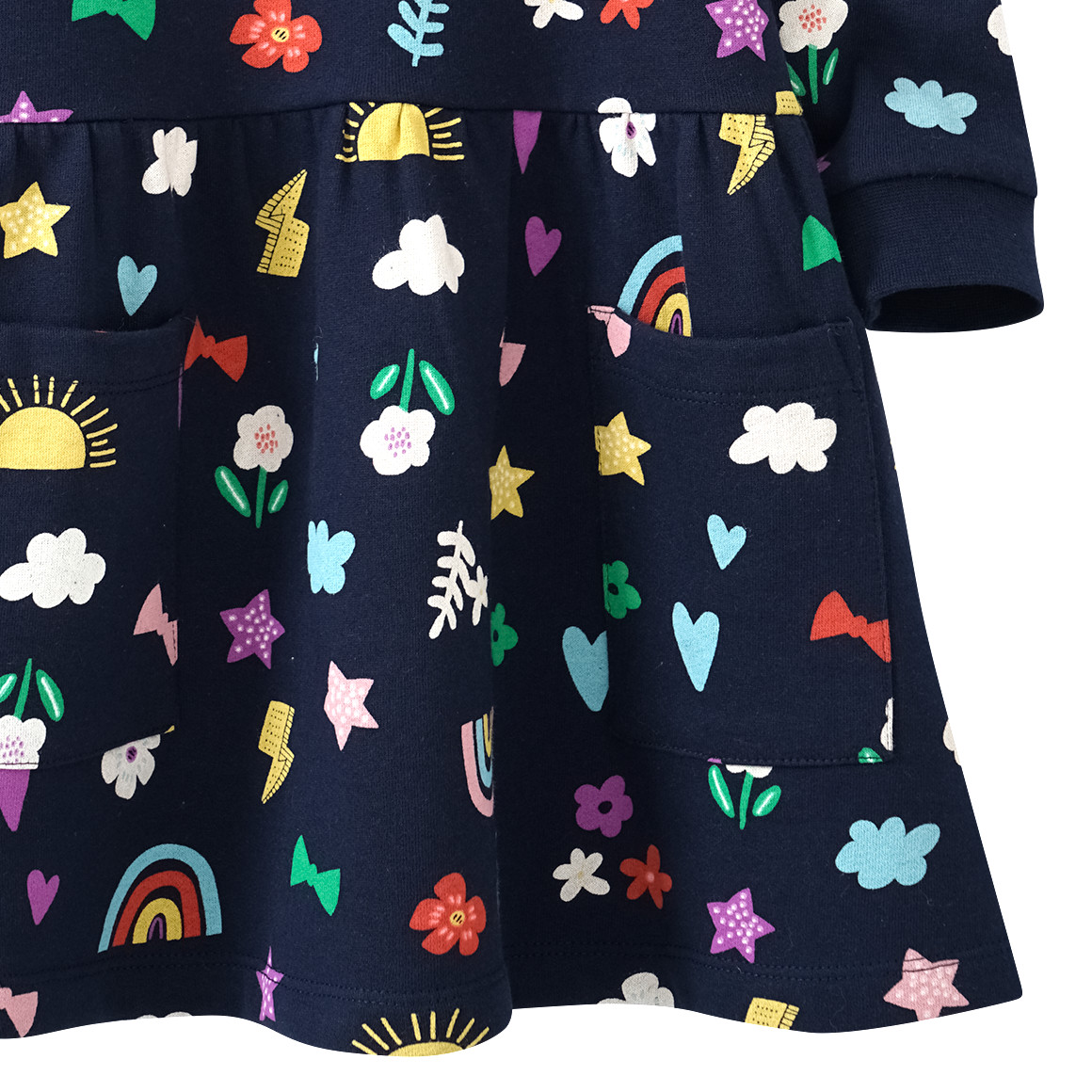 Mädchen Sweatkleid mit bunten Motiven
