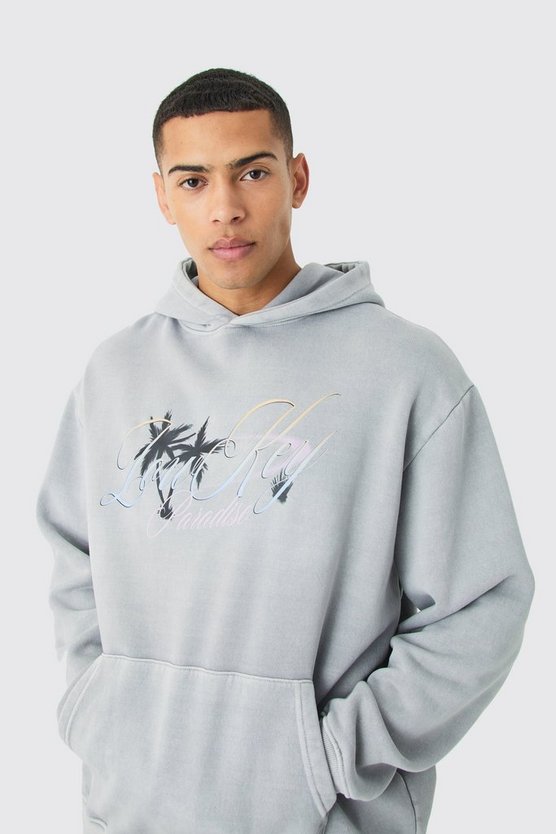 Oversize Hoodie mit Paradise-Print