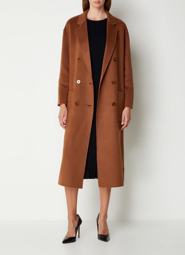 LKBennett Tilda double-breasted coat in wool blend with side pockets