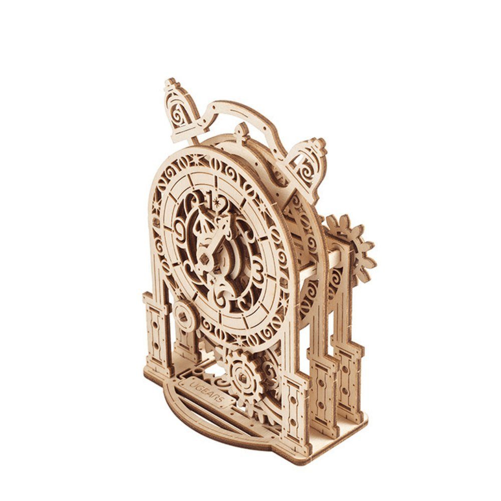 UGEARS 3D-Puzzle Mechanischer Modellbausatz Vintage-Wecker 3D Puzzle, 43 Puzzleteile, Holzbausatz zum Selberbauen