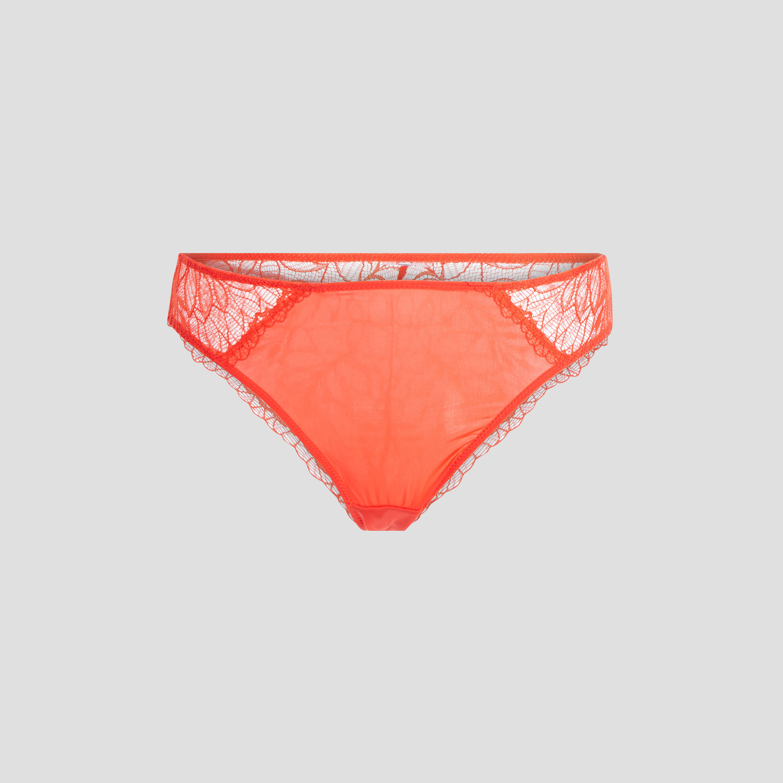 Culotte avec micro dentelle rouge corail femme | La Halle