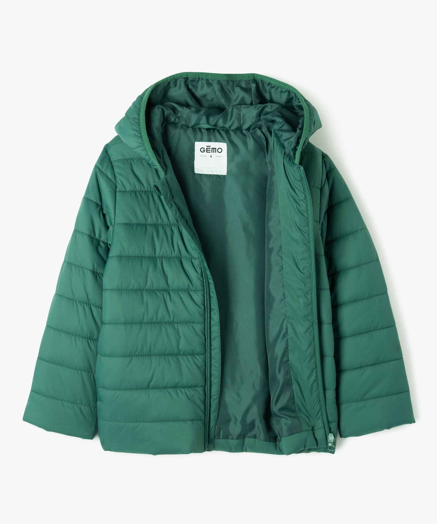 Blouson matelassé à capuche Garçon vert | GEMO
