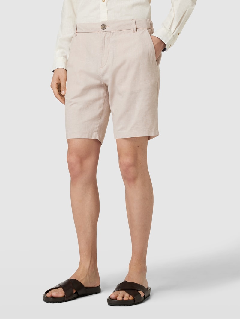 Bermuda mit Knopf- und Reißverschluss in beige
