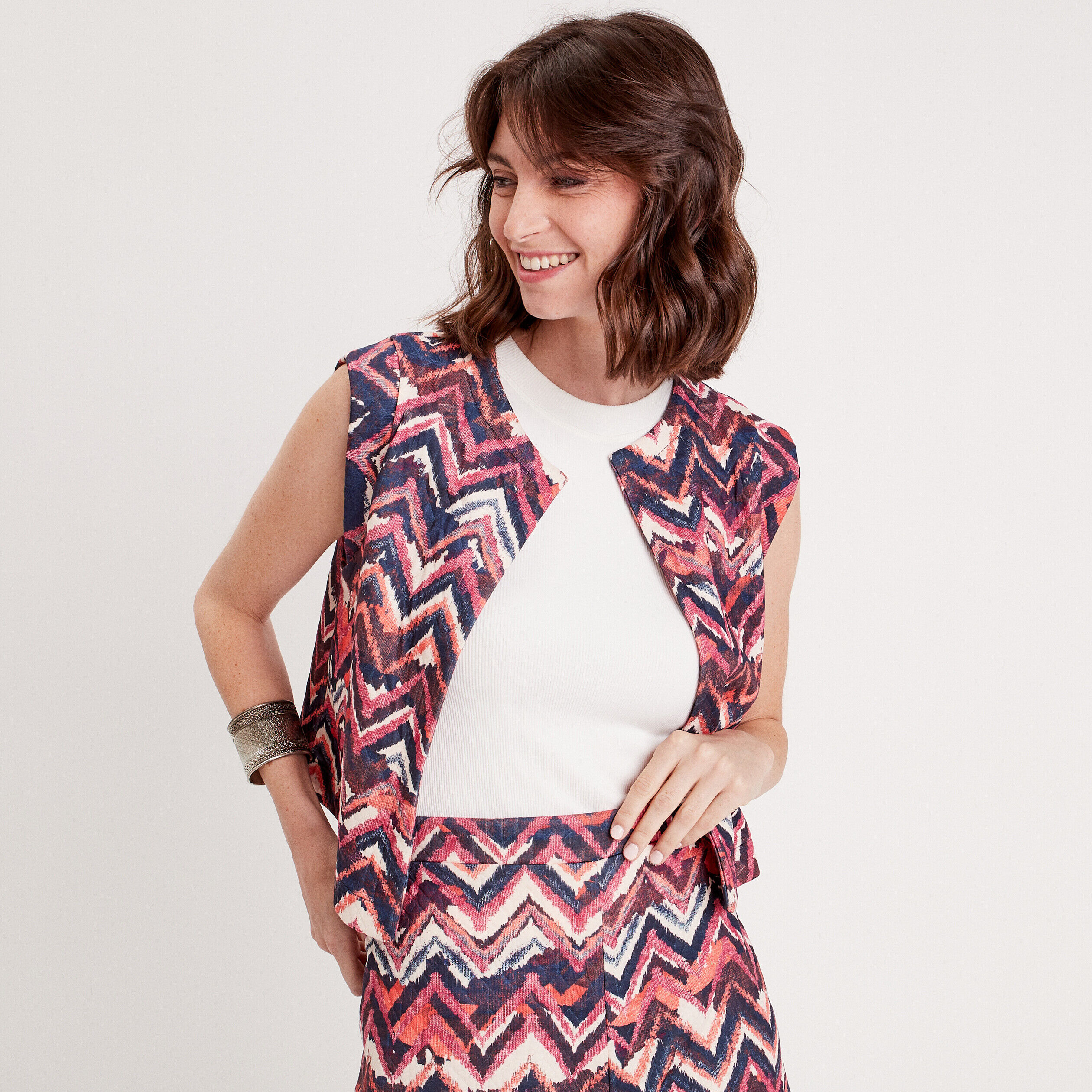 Veste sans manches rose fushia femme | Cache Cache