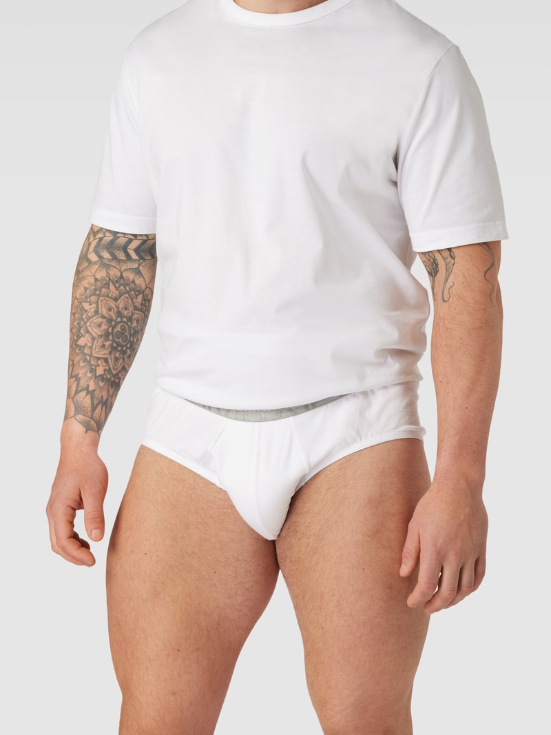 PLUS SIZE Slip mit mittelhohem Bund Modell 'HIP BRIEF' in weiß