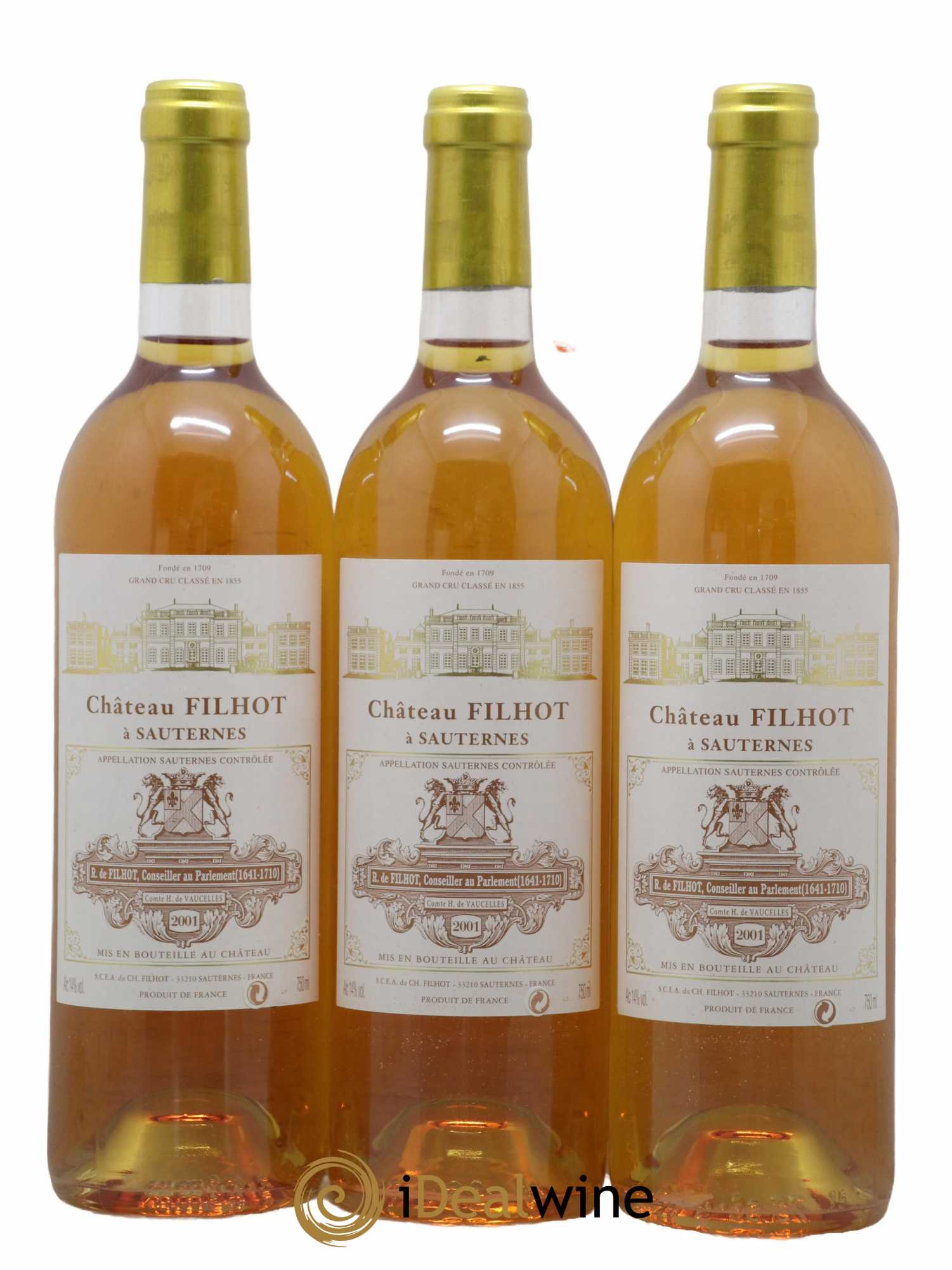 Château Filhot 2ème Grand Cru Classé  2001 - Lot de 12 Bouteilles