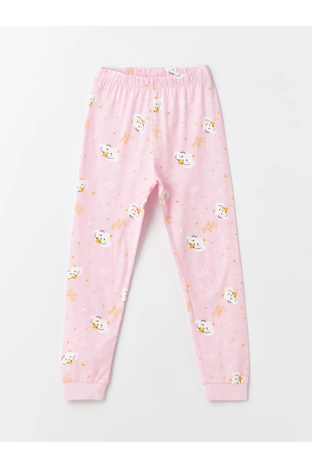 LC Waikiki  Bedrucktes Langarm-Pyjama-Set für Mädchen mit Rundhalsausschnitt