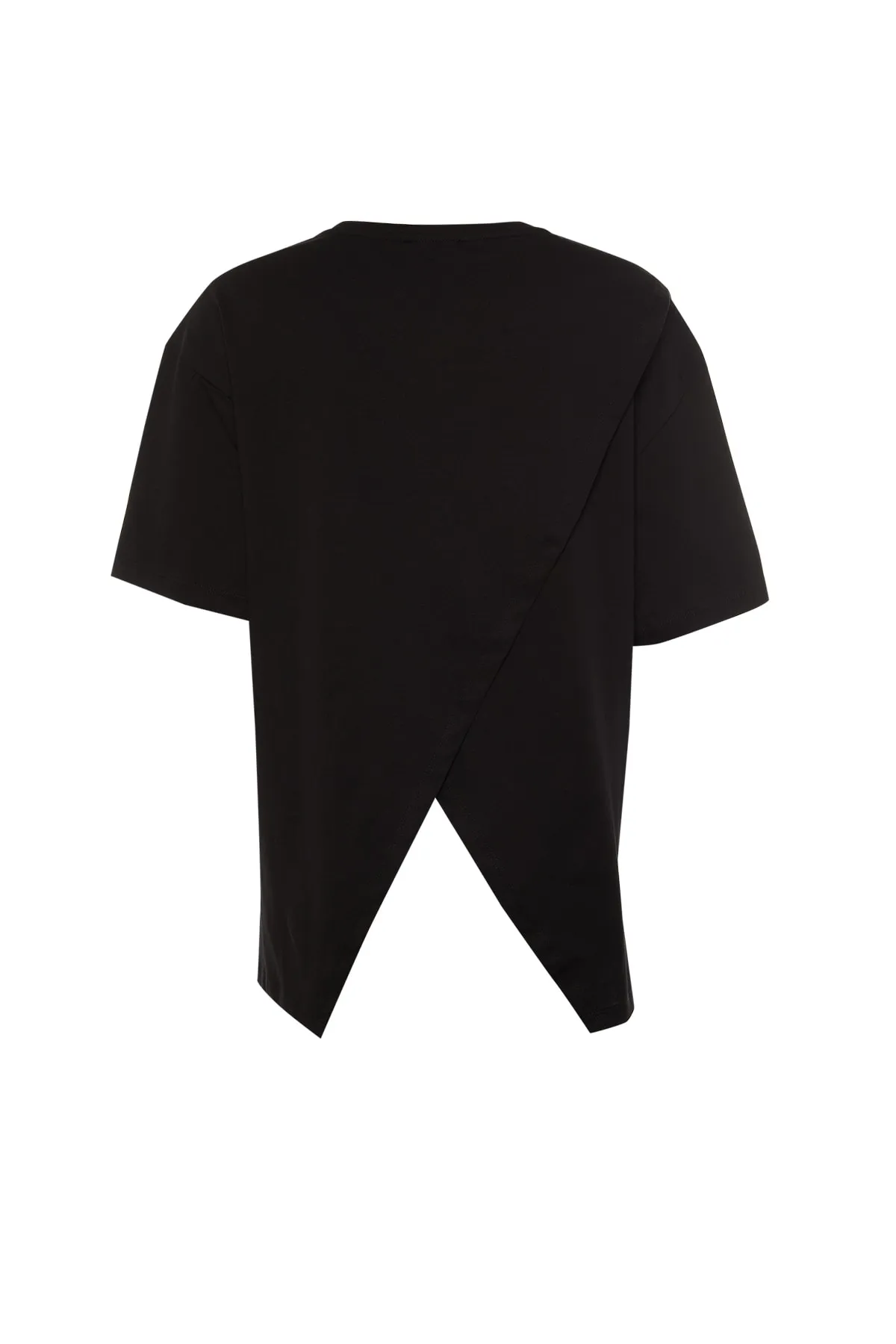 Trendyol Curve  Schwarzes, detailliertes Strick-T-Shirt auf der Rückseite TBSSS22TS0561