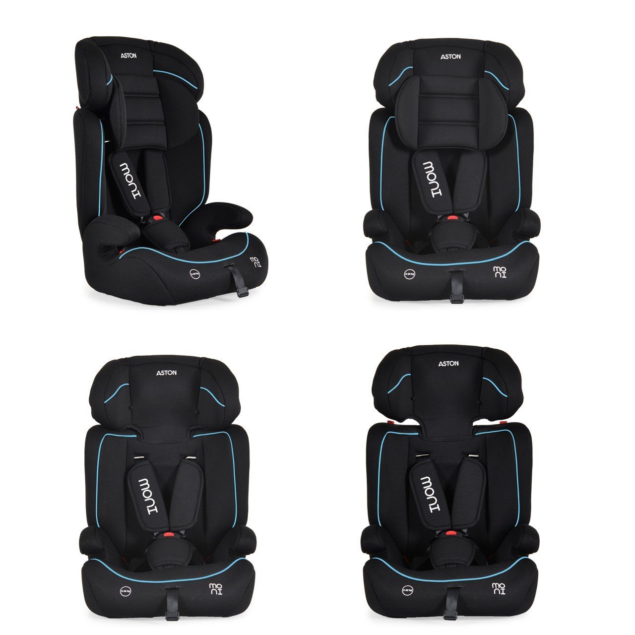 Moni Autokindersitz Kindersitz Aston Gruppe 1/2/3, bis: 36 kg, (9-36 kg) Kopfstütze verstellbar, ab 9 Monate