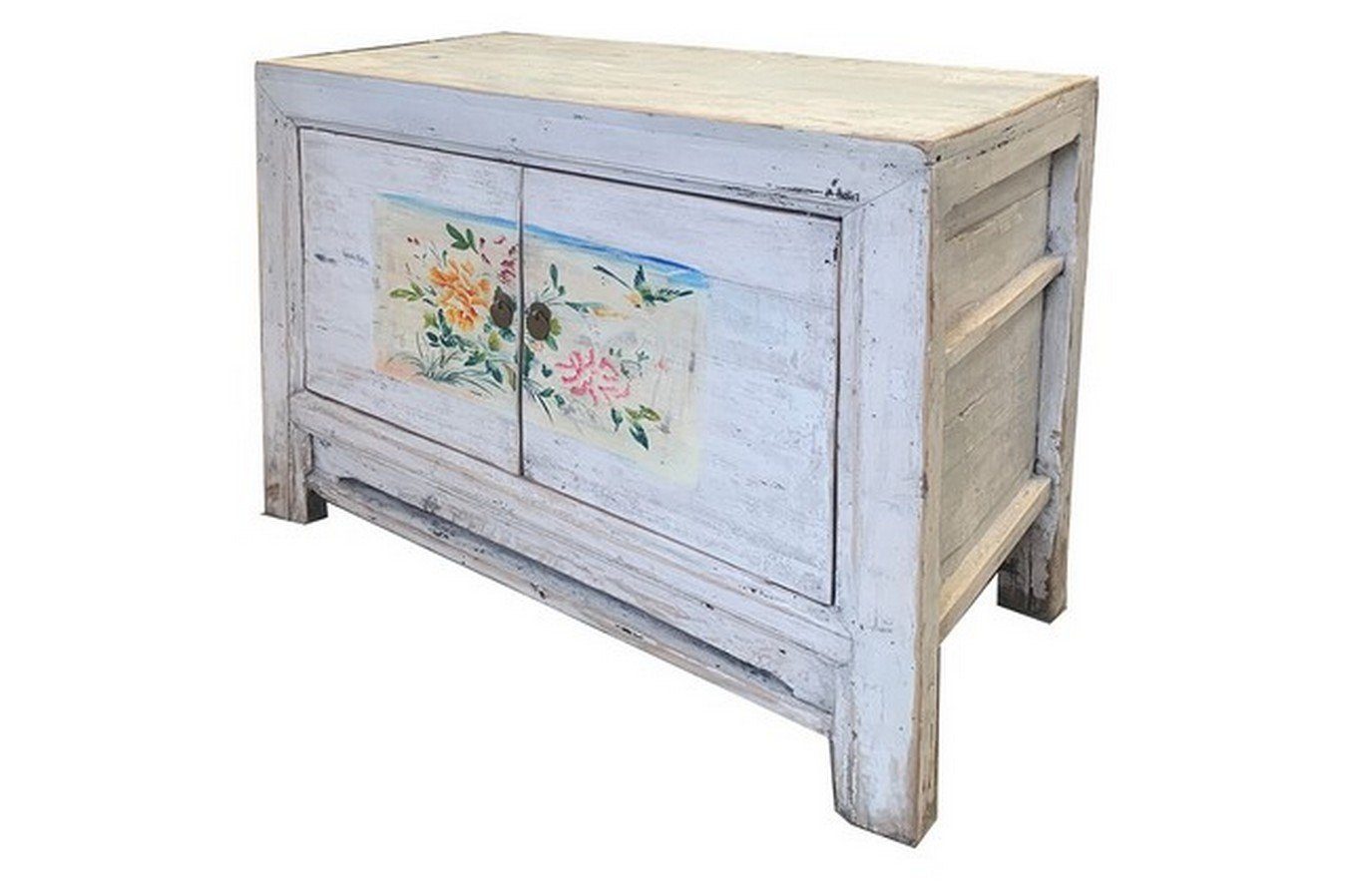 daslagerhaus living Bauernschrank Anrichte Shanxi weiß flower 105cm