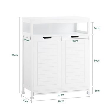 SoBuy Badkommode BZR121, Badzimmerschrank Kommode Sideboard Flurschrank Midischrank Badmöbel
