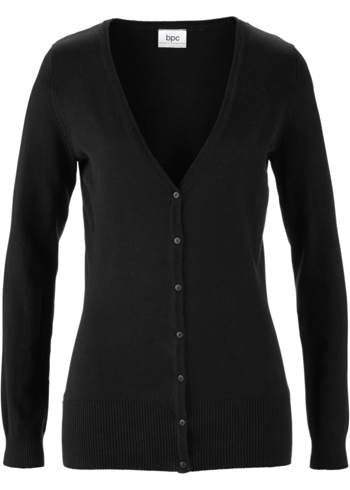 Basic Feinstrickjacke mit Knopfleiste