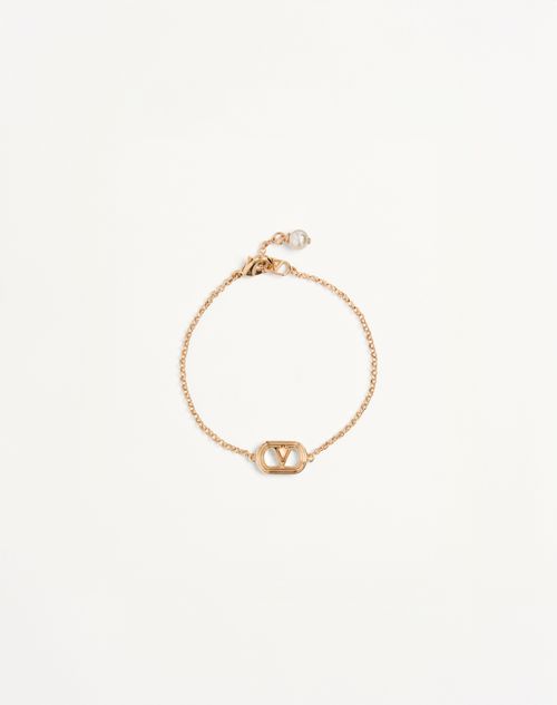 Ovalet armbånd i metal og Swarovski® perle